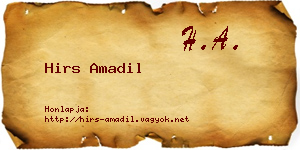 Hirs Amadil névjegykártya